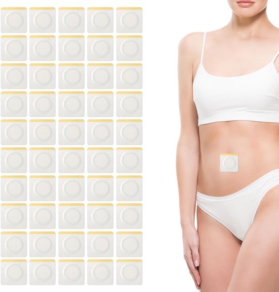 Foto: 50st castorolie navelpleister 6cm witte castorolie pack wrap zelfklevende castorolie patches organische castorolie pack wrap absorberende castorolie wrap voor navel olievrij 