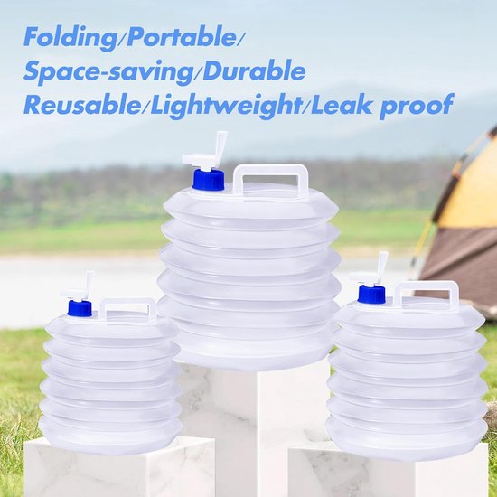 Emmer - Waterzak - Opvouwbare emmer - Emmer 10 liter - Watercontainer - Draagbaar - Geschikt voor campers, kamperen, wandelen, reizen, barbecueën, reizen en andere buitenactiviteiten van Merkloos — afbeelding 3
