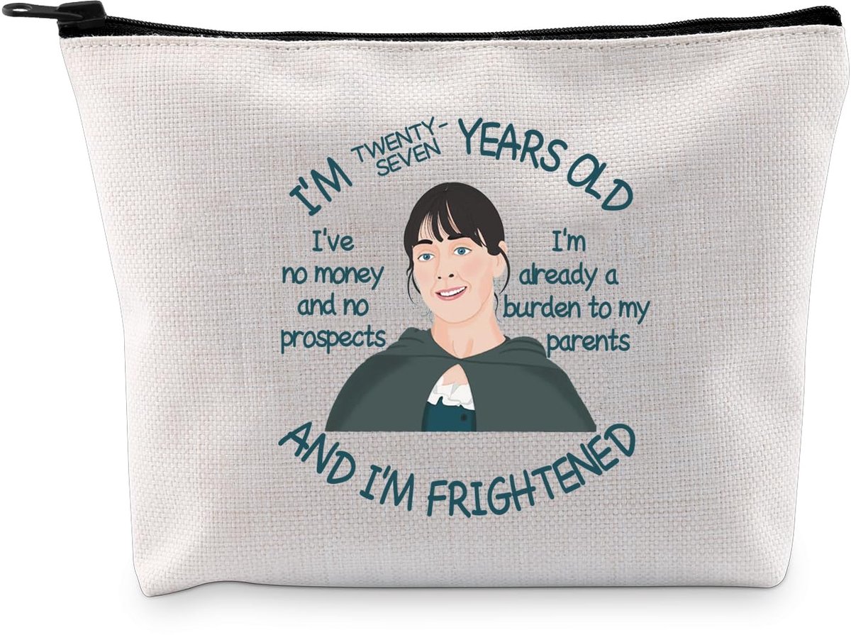 Novel Inspired Gift I'm Frightened Makeup Bag Novel of Ways Fan Cosmetic Bag Fiction Lover Gift Bookish Gift, I'm afraid bag