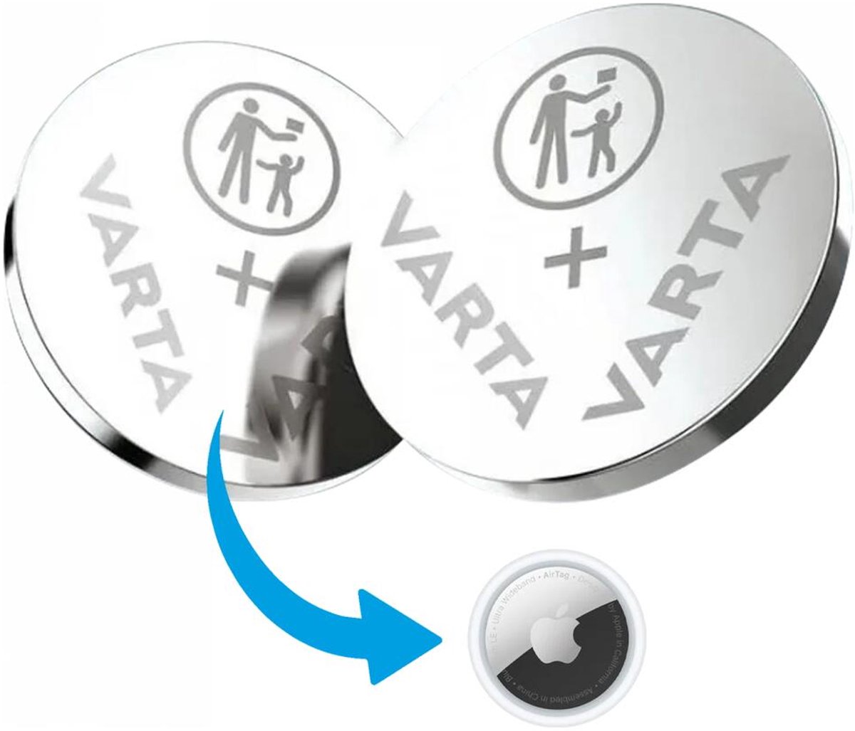 Varta Duo Pack (2x) Batterij geschikt voor Apple AirTag | CR2032 | 220mh / 3V |
