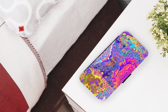 Étui pour téléphone iPhone XR Bookcase - Art - Formes - Couleur - Psychédélique - Avec compartiments - Étui portefeuille avec fermeture magnétique