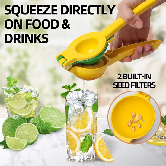 Citruspers - 2-in-1 handmatige citroenpers - Citroenpers - Sinaasappel juicer - Handmatig - Handmatige sapcentrifuge - Limoenpers - Keukenbargereedschap - Handmatige Fruitpers - Lemon squeezer — afbeelding 5