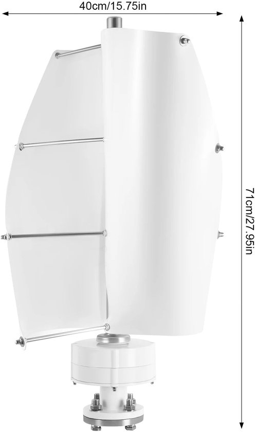 Foto: Windturbine compacte turbine duurzame energie spiraalvormige bladen 100w vermogen ip67 waterdicht