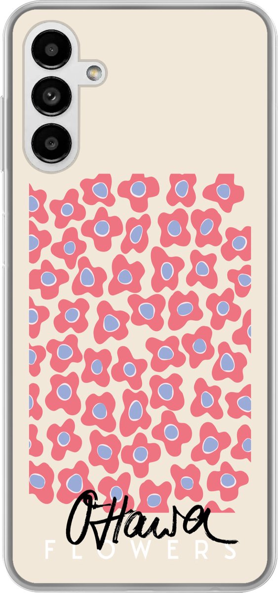Telefoonhoesje Geschikt voor Samsung Galaxy A13 5G hoesje - Bloem - Patronen - Roze - Siliconen Telefoonhoesje Telefoonhoesje