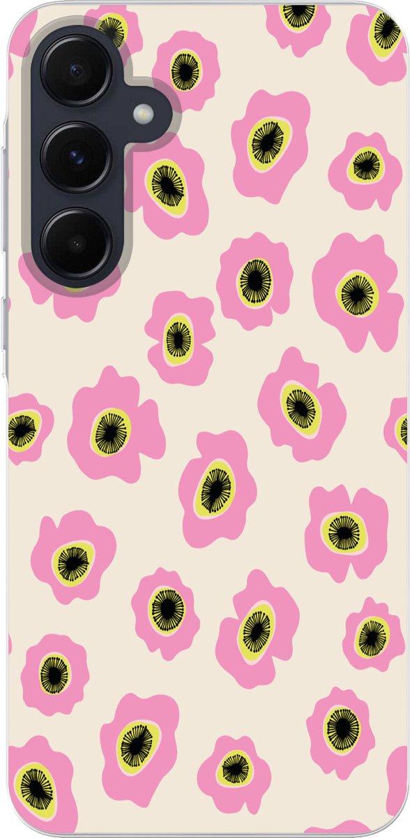 Telefoonhoesje Geschikt voor Samsung Galaxy A55 hoesje - Bloem - Patronen - Abstract - Siliconen Telefoonhoesje Telefoonhoesje - Verjaardag cadeau tiener