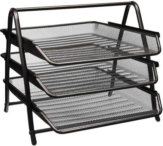 Marbrasse Bureau Organiser,Kantoor Accessoires,5-laags Papieren Brievenbak Organizer,Mesh Desktop Organiser voor Bureau,Kantoorbenodigdheden (Groen