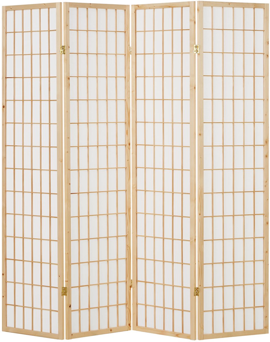 Homestyle4u Kamerscherm - 176x175 cm - Bruin - 4-delig - Shoji