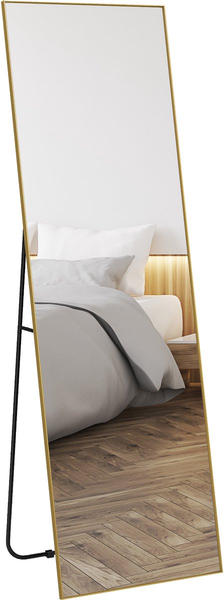 HOMCOM-Spiegel op ware grootte-Verre-50x4x160cm-Or