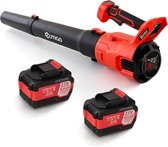 Accu-bladblazer, elektrische bladblazer met 2 x 4,5Ah 21V accu's en lader, 43 m/s, 3,6 m³/min, accu-bladblazer voor gazononderhoud, verwijderen van bladeren/modder/sneeuw/autostof