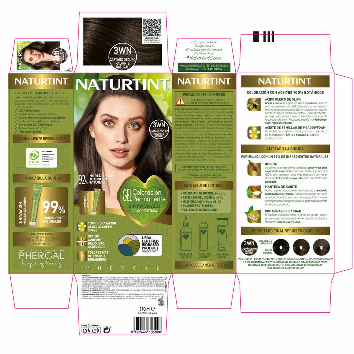Haarmasker Naturtint NATURTINT COLORACIÓN 170 ml