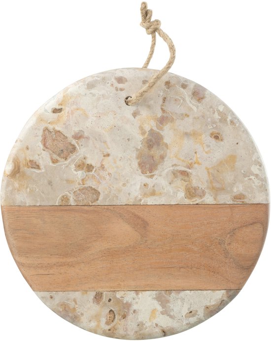 J-Line planche à fromage Ronde Marbre - pierre - beige/naturel