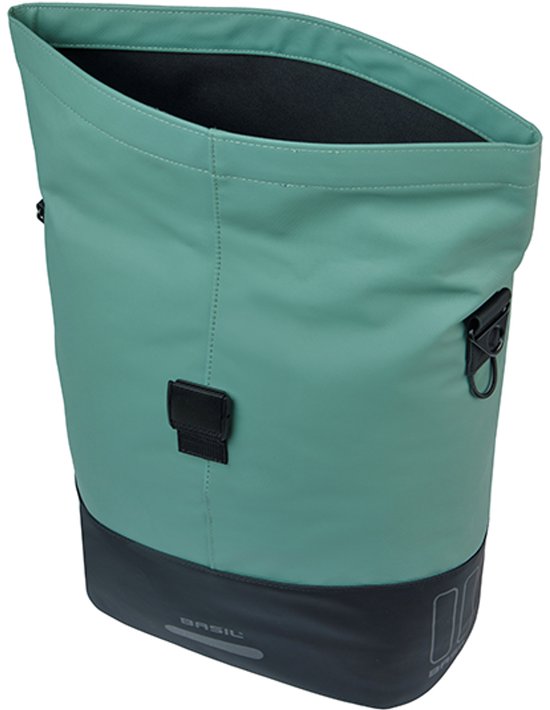 Basil Cove - Enkele fietstas - 14-16 Liter - Waterafstotend - Reflectie details - Gerecycled materiaal - MIK Hooks - groen/zwart van Basil — afbeelding 4