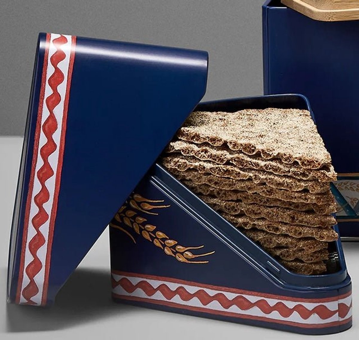 Leksands Knäckebröd bewaarblik - driehoek - enkel — cadeau in Koken & Dineren - foto 3