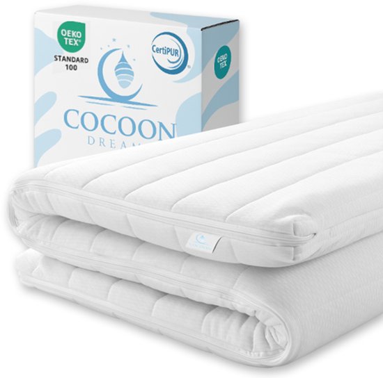 Surmatelas - 140x200 - Topper HR Mousse froide - 9cm - Cique lavable amovible - Orthopédique - Anti-allergique - Dureté Medium - Hybride - Surmatelas - Topper Hotel XL - Anti Bactérien - Certifié CertiPUR® et Okoetex