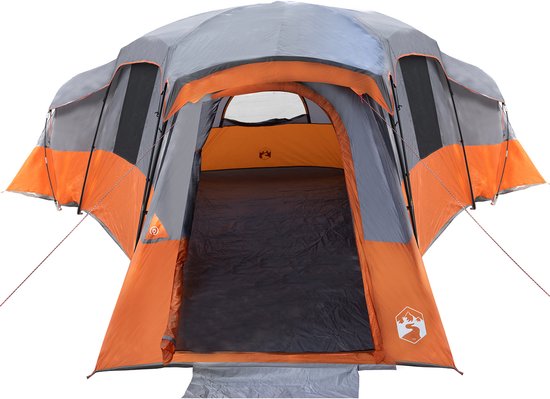 vidaXL - Familietent - 20-persoons - Grijs - en - Oranje - taft - Waterdicht — afbeelding 5