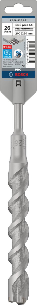 Bosch PRO SDS plus-5X hamerboor, 26 x 200 x 250 mm