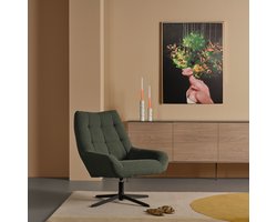 Draaifauteuil Vrijhoeve - Stof - Groen - 73x88x82 cm (BxHxD) - Met Armleuning