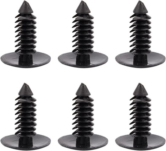 Yctze plastic klinknagels, 100 stuks auto portierbekleding 7,5 mm plastic push klinknagel gat (zwart
