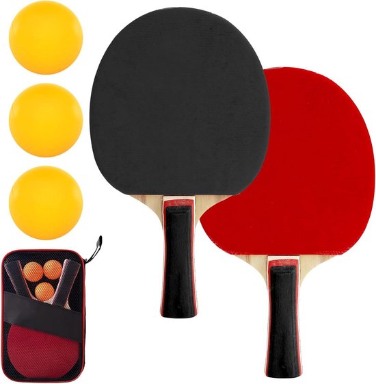 Hobby tafeltennisset voor 2 spelers: 2 rackets, 3 ballen geïntegreerd in Schildkröt draagtas, wit, oranje
