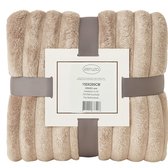 Ceruzo Fleece Deken 150x200 cm – Taupe Bruin – Zachte Plaid - Woondeken