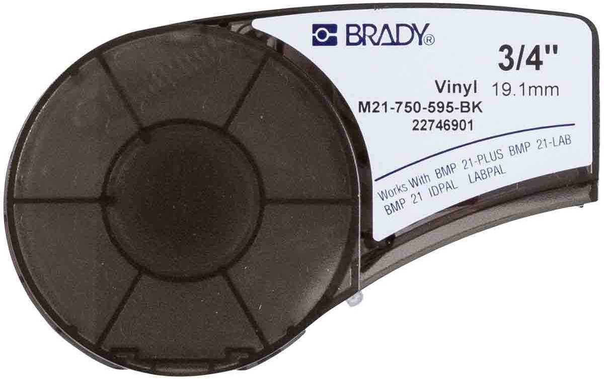 Brady M21-750-595-BK, Zwart, Zelfklevend printerlabel, Vinyl, Thermo transfer, Acryl, Permanent