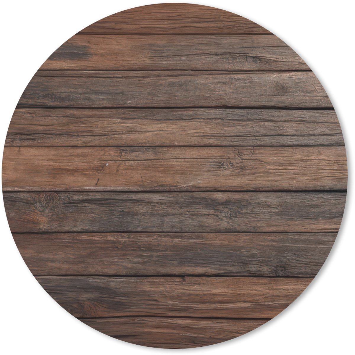 Muismat rond 30x30 cm - Mousepad Houten plankpatroon - Warmte - Natuurlijk - Ronde muismatten
