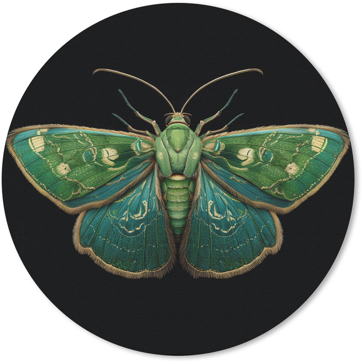 Muismat rond 50x50 cm - Mousepad Mot - Levendig - Groen - Ronde muismatten