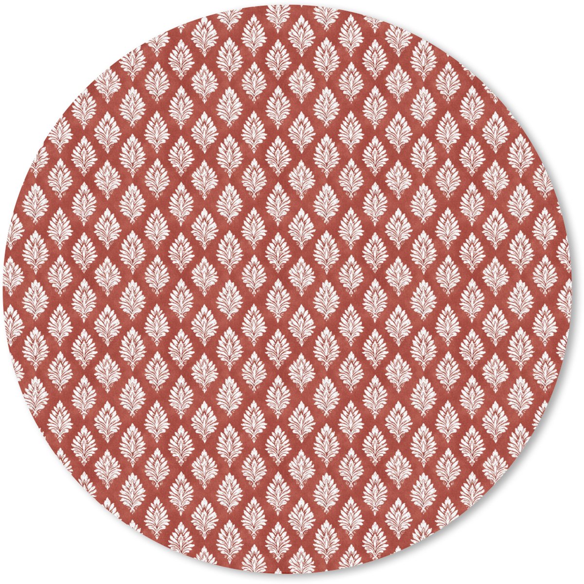 Muismat rond 30x30 cm - Mousepad Chic - Patroon - Rood - Wit - Ronde muismatten