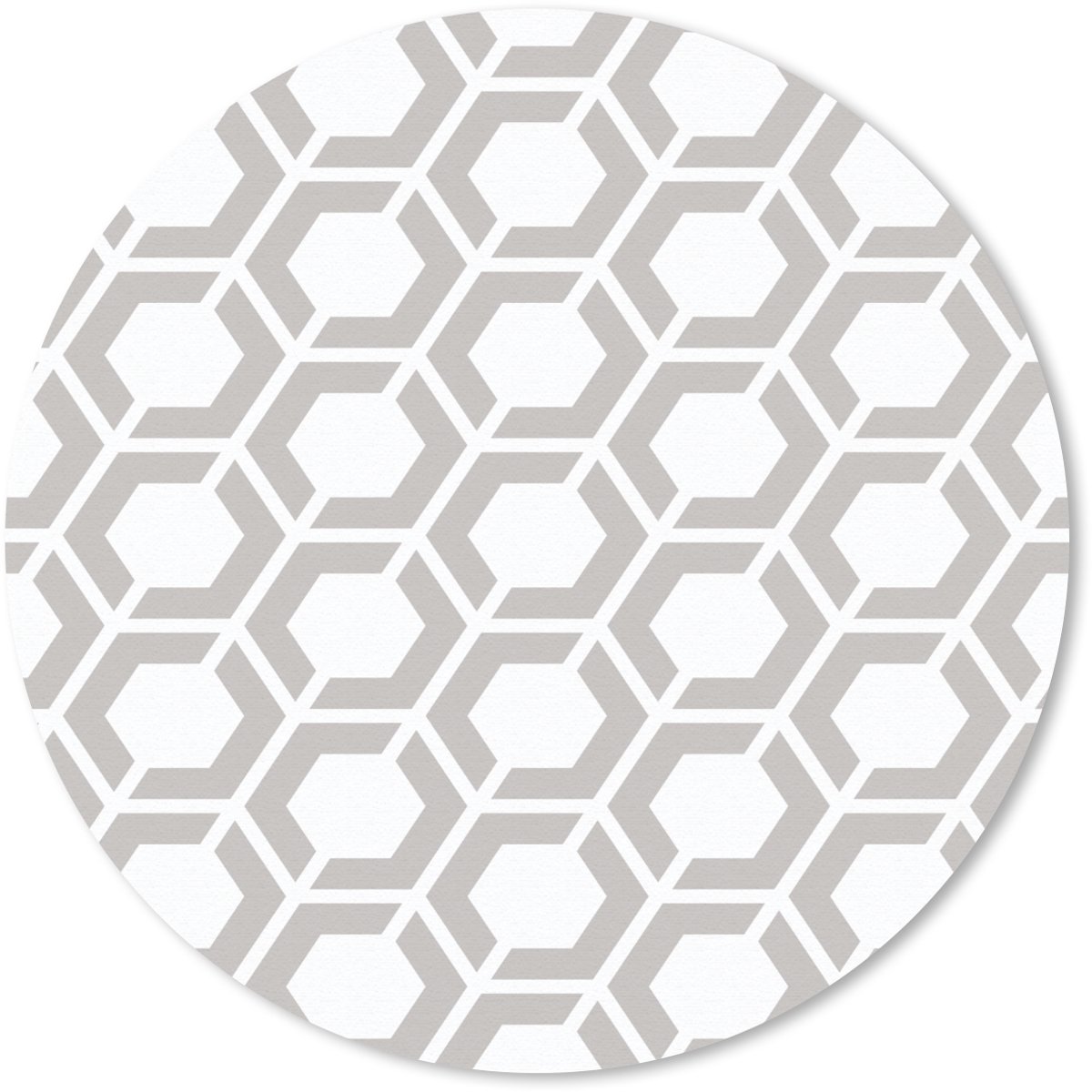Muismat rond 40x40 cm - Mousepad Grafisch - Patroon - Modern - Hexagon - Ronde muismatten