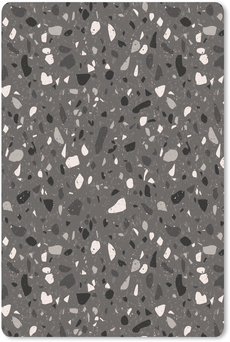 Muismat 18x27 cm - Mousepad Terrazzo - Patroon - Grijs - Muismatten