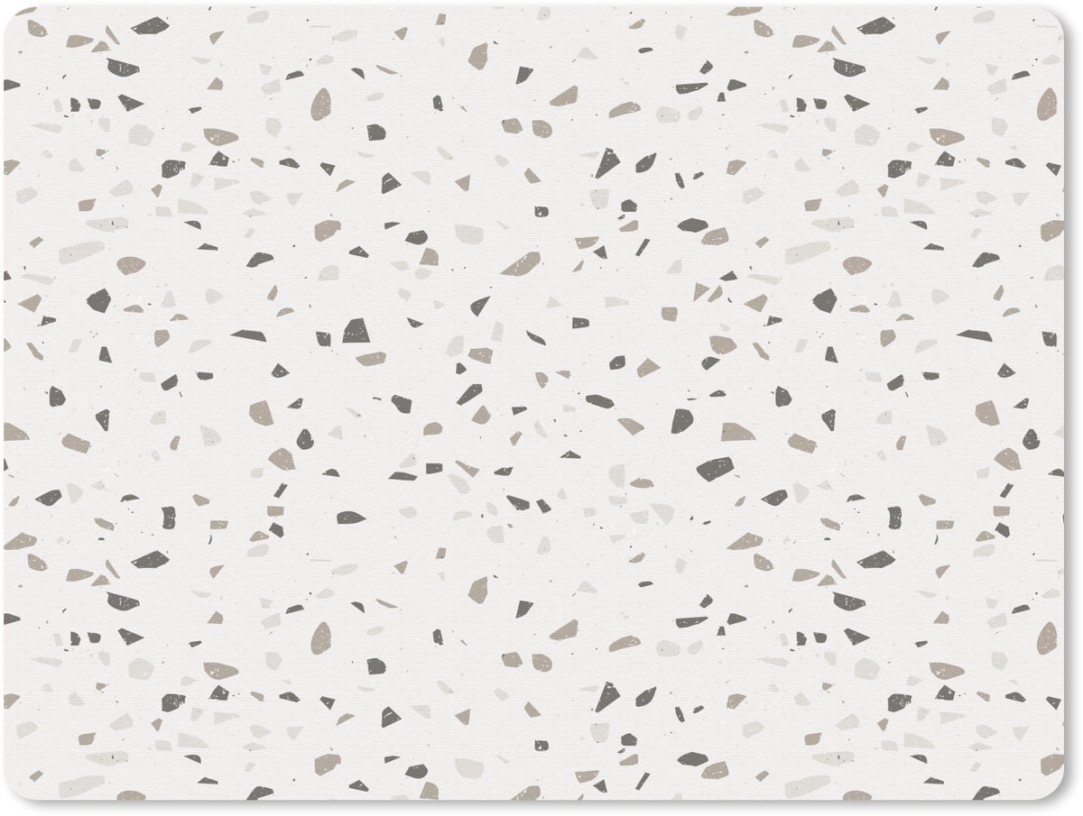 Muismat 23x19 cm - Mousepad Terrazzo - Patroon - Créme - Muismatten