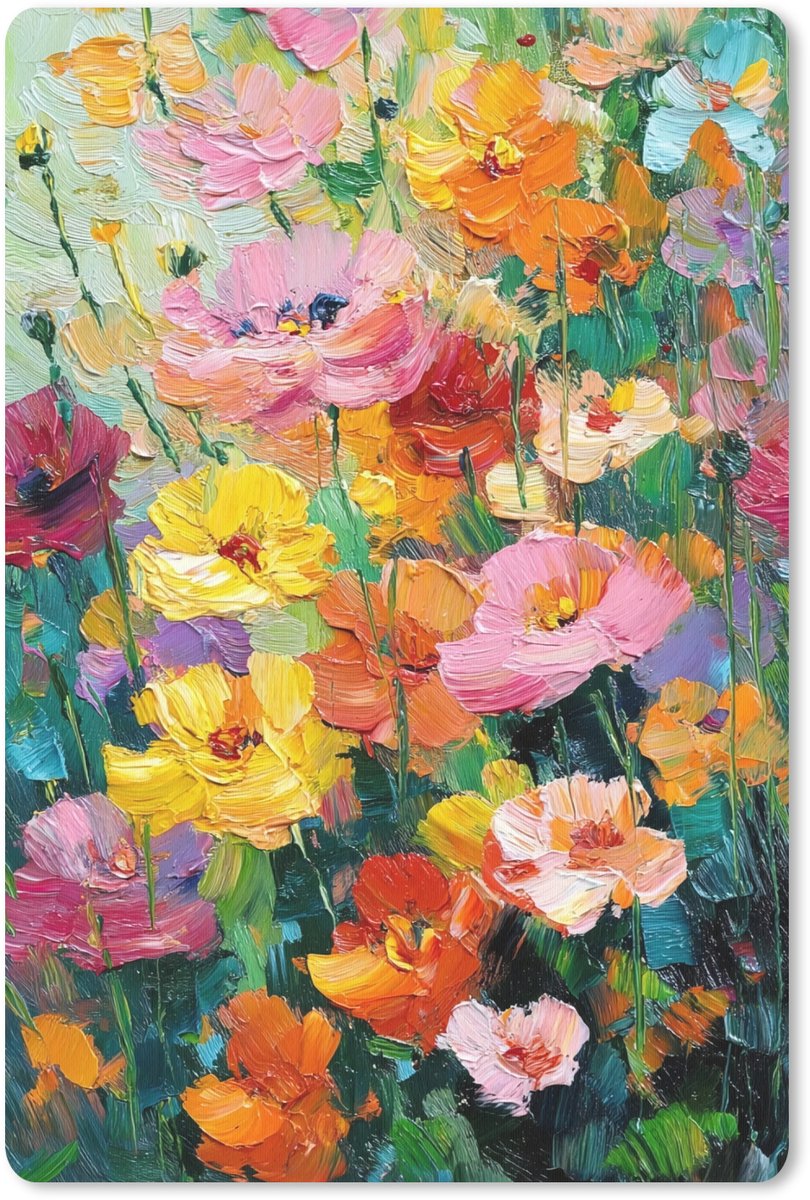 Muismat 18x27 cm - Mousepad Bloemen explosie - Heldere kleuren - Vrolijk - Muismatten