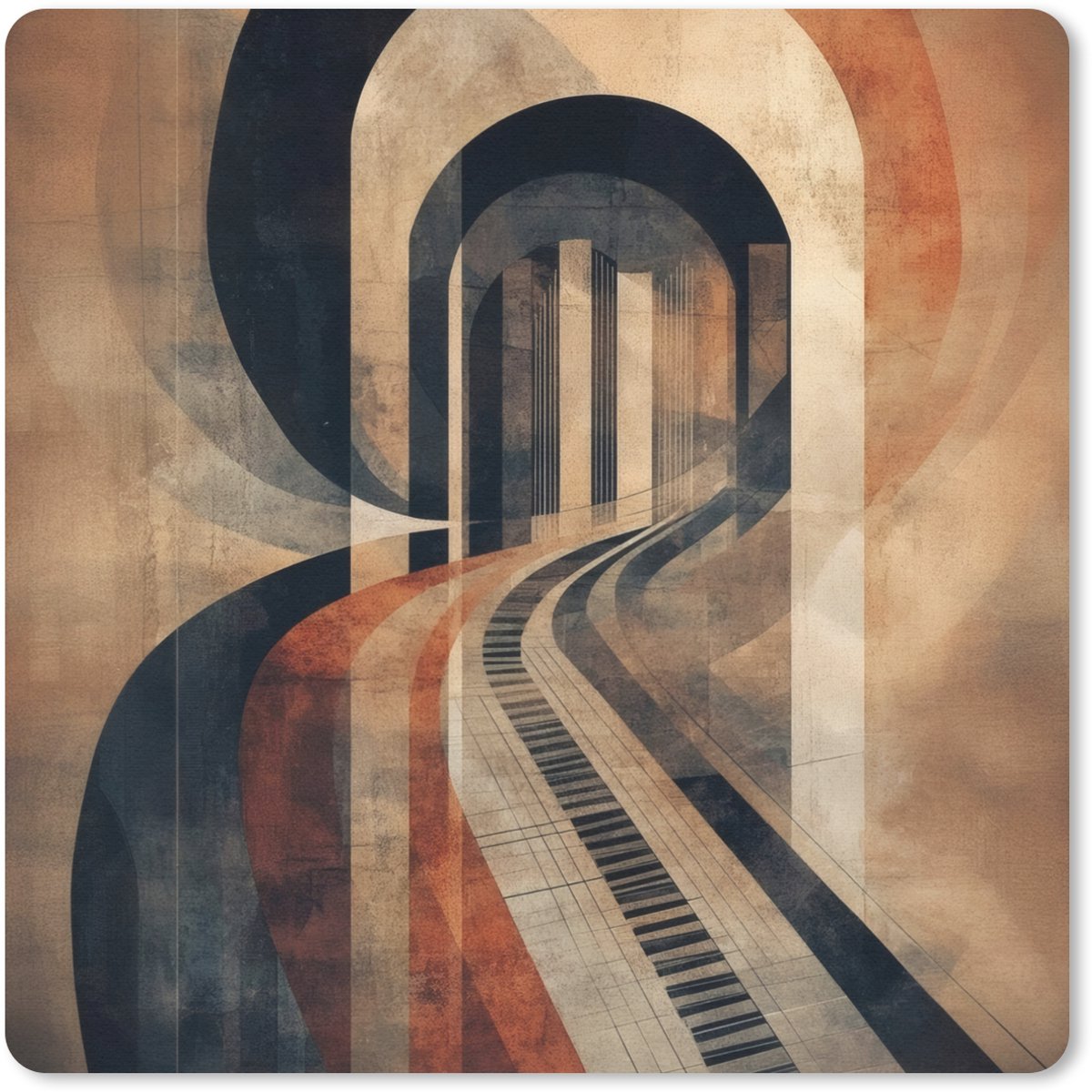 Muismat 20x20 cm - Mousepad Piano - Toetsen - Abstract - Muismatten