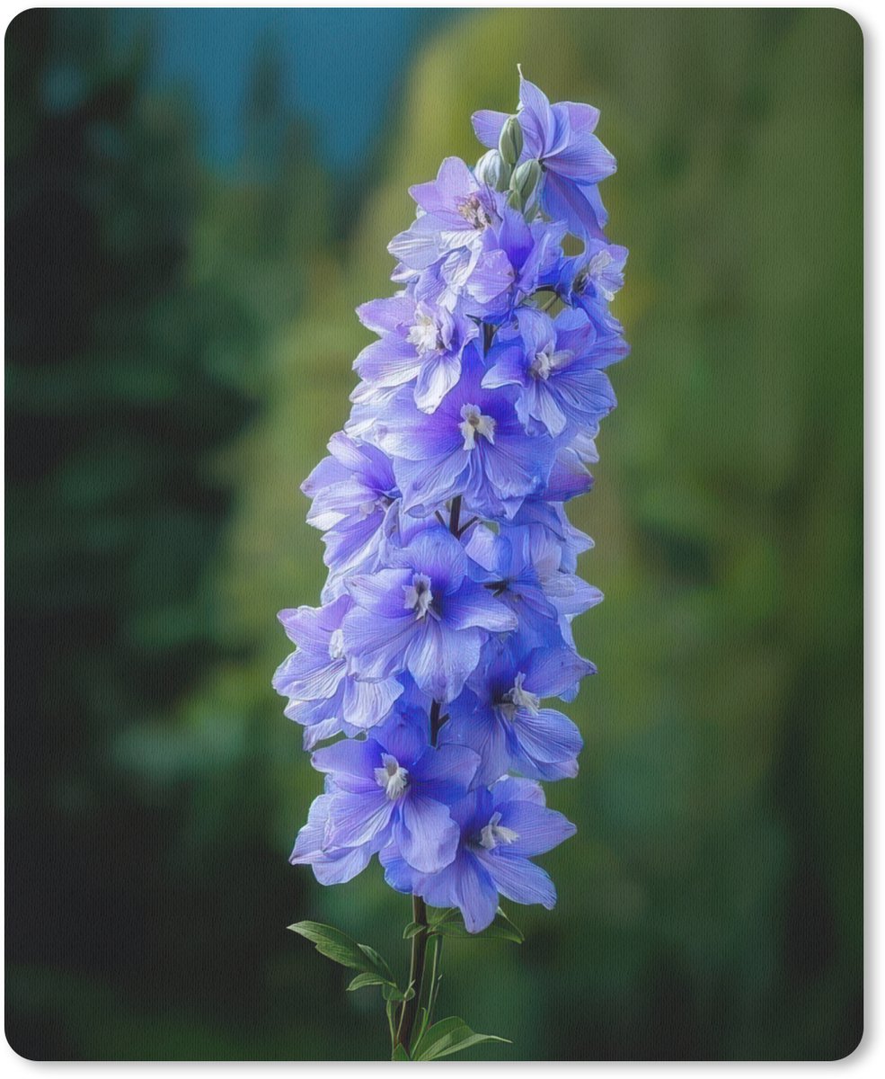 Muismat 19x23 cm - Mousepad Bloemen - Blauw - Dennenboom - Muismatten