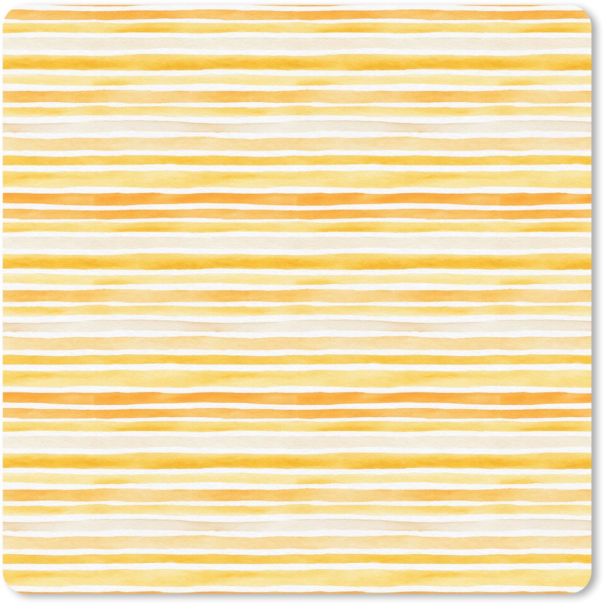 Muismat 20x20 cm - Mousepad Frans - Citroen - Strepen - Geel - Muismatten