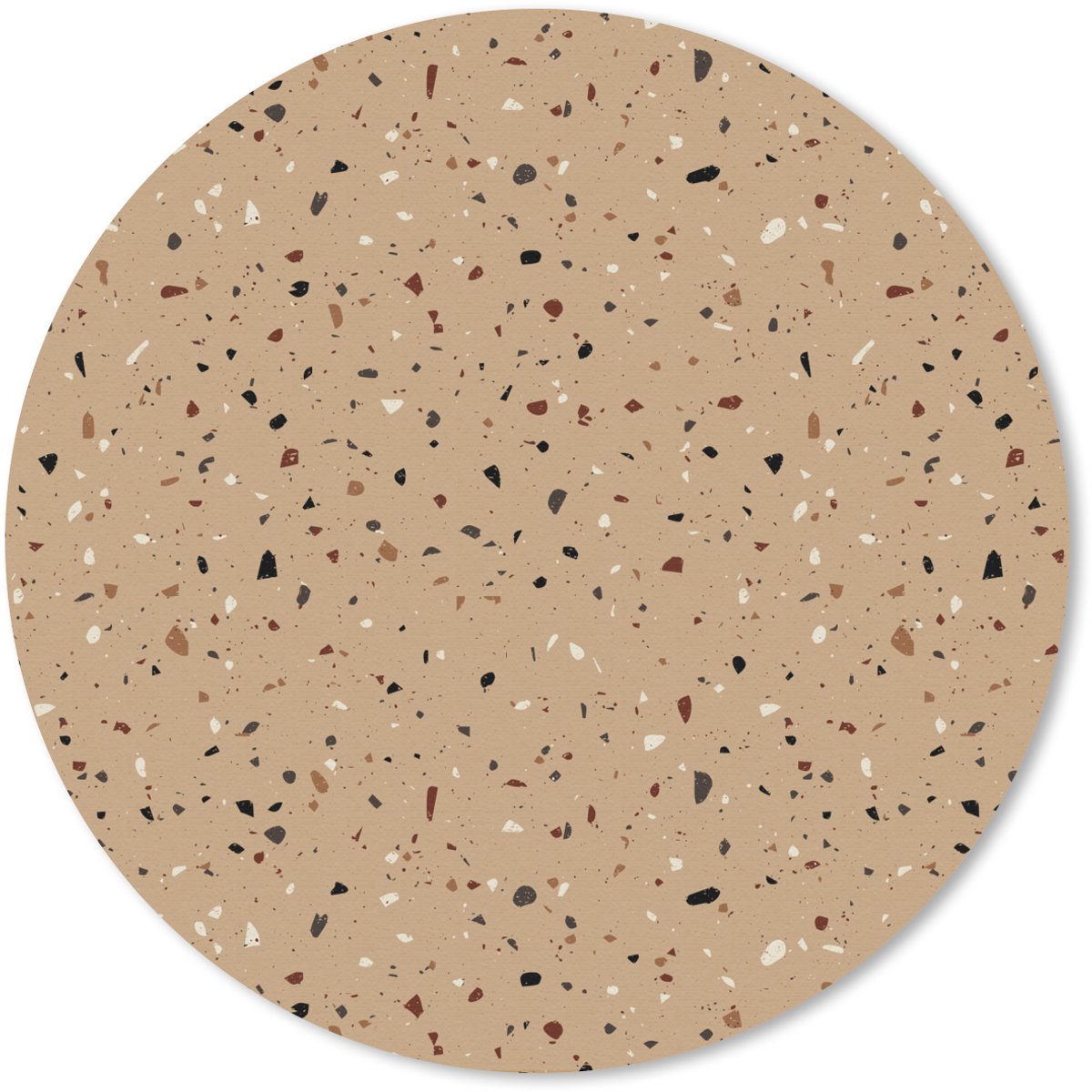 Muismat rond 30x30 cm - Mousepad Terrazzo - Patroon - Beige - Ronde muismatten