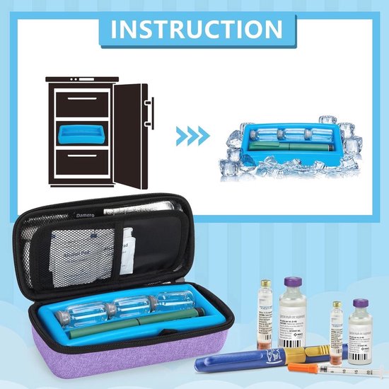 WNHB® Koeltas voor insulinepennen en medicatie - Compacte medische reisetui met koelelementen - Voor diabetici onderweg vakantie werk van WNHB® — afbeelding 3