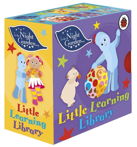 In the Night Garden Little Learning Library met Igglepiggle, Upsy Daisy, Makka Pakka en Tombliboo Ooo met een kleurrijke bal.