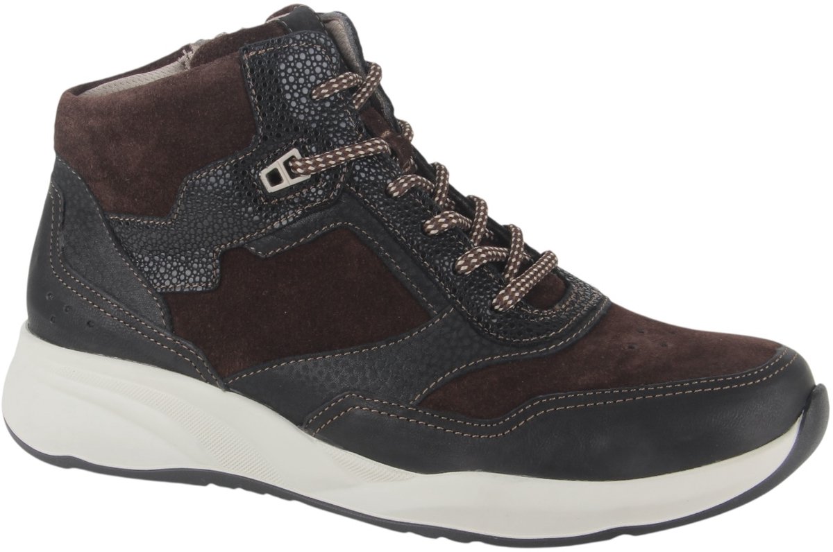 Durea - 9778 E - Hoge sneakersVeterbootsDames veterschoenenDames sneakersHalf-hoge schoenen - Kleur: Bruin - Maat: 40