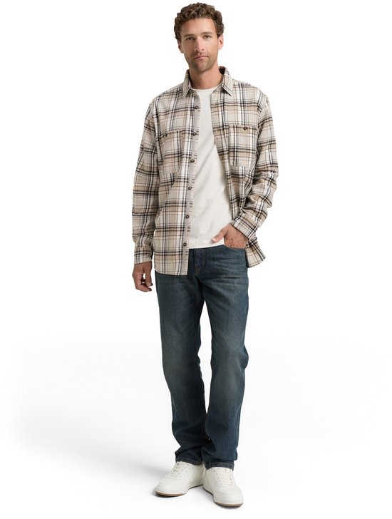 Tom Tailor - Chemise manches longues - Homme - XL - Beige - Katoen - 1047337