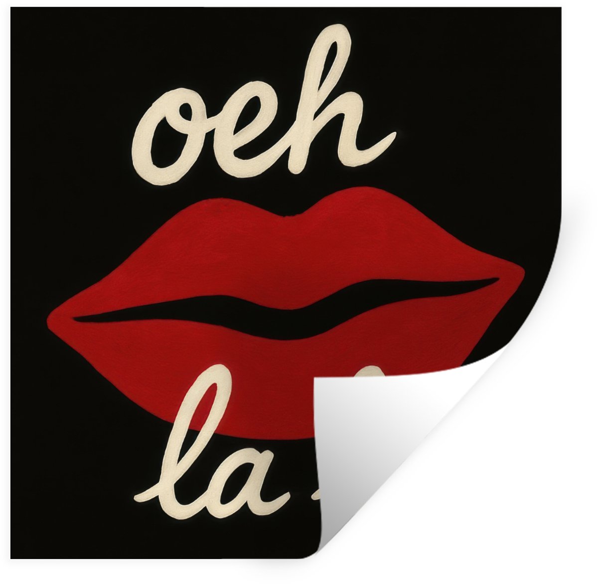 Muurstickers - Sticker Folie - Lip - Rood - Quote - 50x50 cm - Plakfolie - Muurstickers Ki