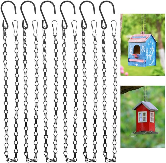 10 stuks metalen bloemhangerkettingen, 25 cm ketting om op te hangen met klemmen en S-haken, lange gouden bloemenhanger, hangende ketting voor