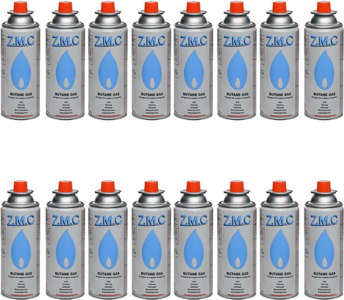 Z.M.C Butaangaspatronen 227 g met ventieltype MSF-1a, universele butaangaspatronen met bajonetaansluiting Gaspatroon voor kampeerkooktoestellen, gasverwarming, gasbrander, onkruidbrander