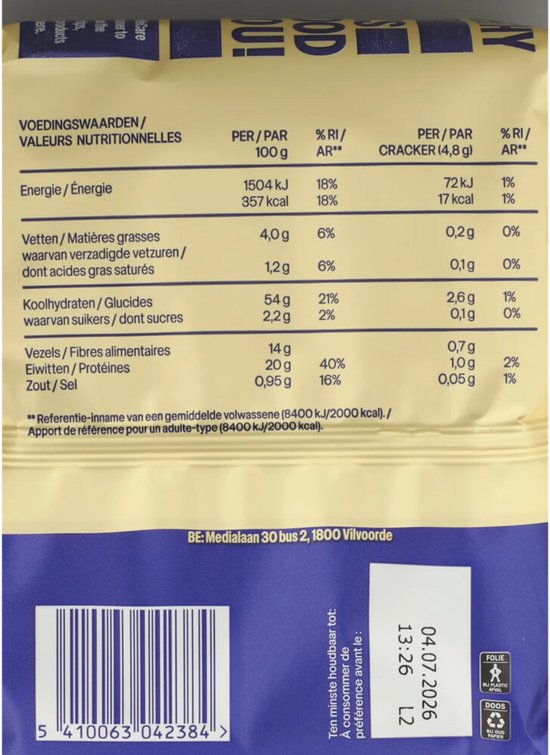 WeCare High Protein Crackers Quinoa - 3 x 100 gr - Voordeelverpakking — afbeelding 4