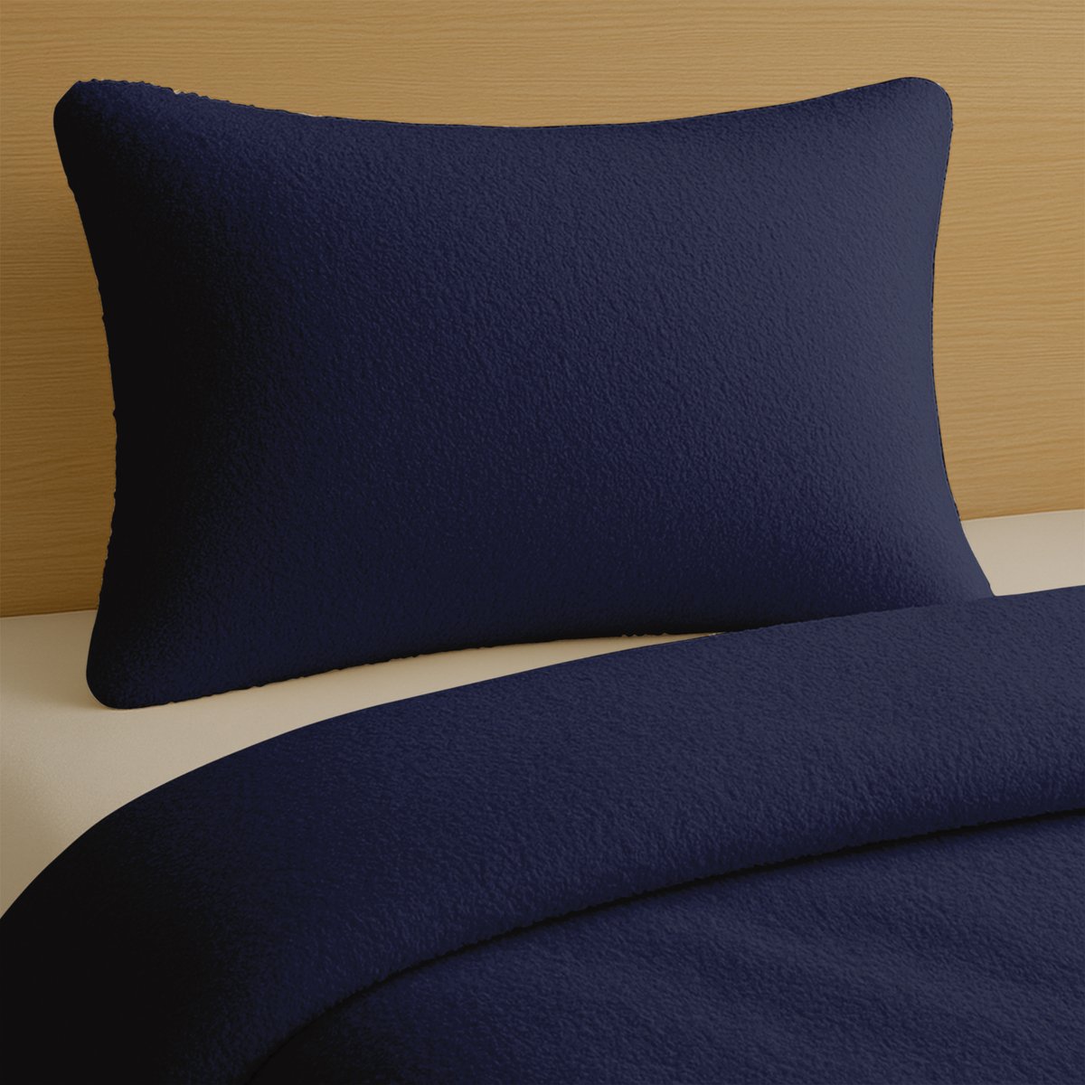 Zydante Dekbedovertrek Set 240x220 cm - Teddy - met 2 Kussenslopen - Navy