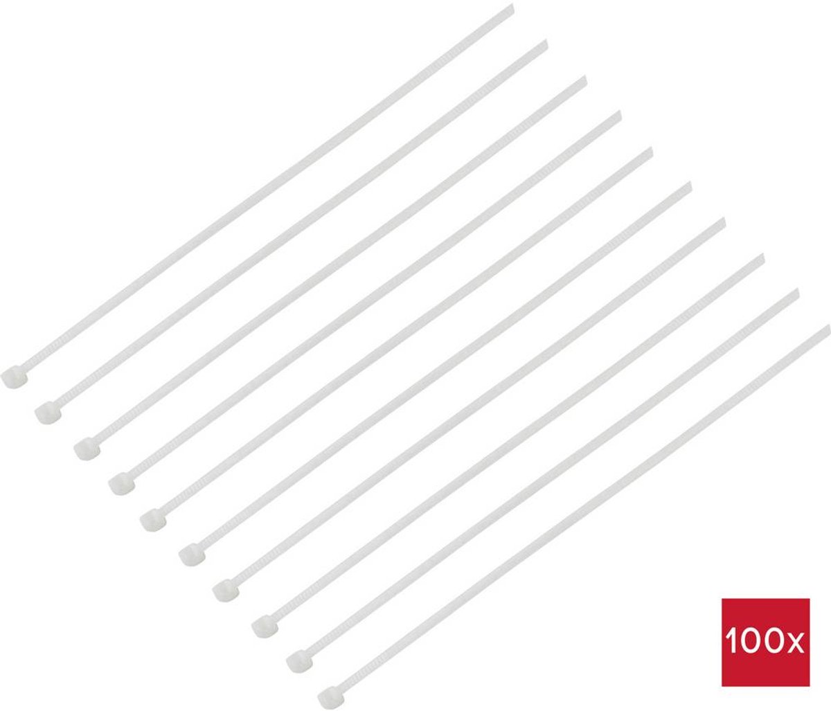 TRU COMPONENTS TC-BT-400-7.6-N Kabelbinder 400 mm 7.6 mm Natuur Chemische bestendigheid 100 stuk(s)