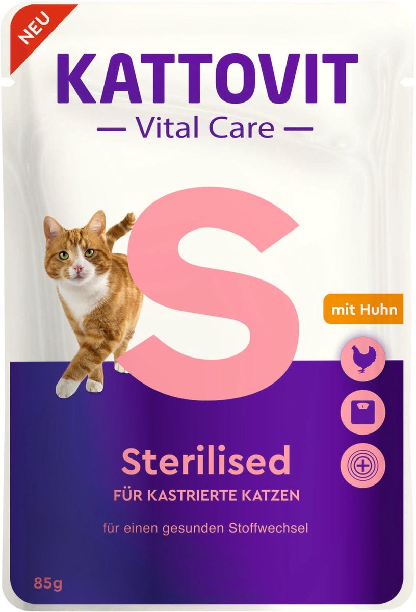 kattovit Kattovit - Feline Dieet Vital Care Gesteriliseerd 24x85g - Gesteriliseerd