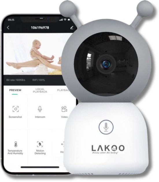 LAKOO-Beveiligingscamera-Babyfoon met 2 camera’s