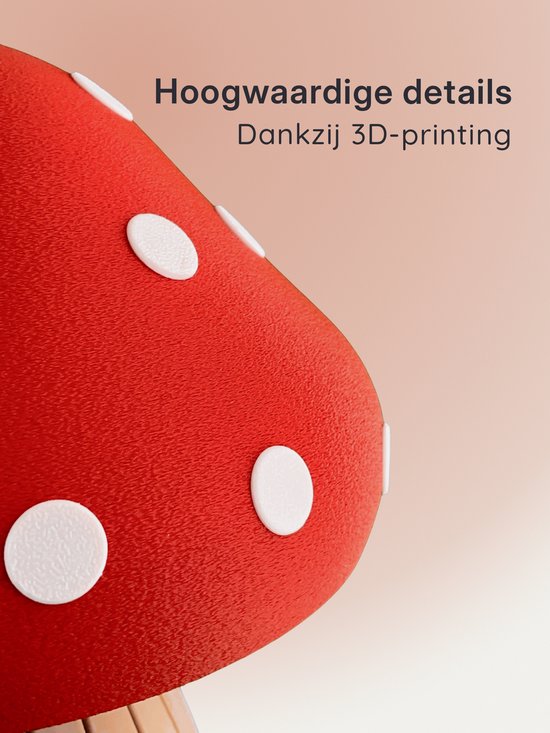 Droomlampje Paddenstoel – LED lampje met Zacht Rood Licht – Sprookjesachtig Design – Voor Kind & Babykamer – Droomlampjes Nachtlampje Paddenstoel