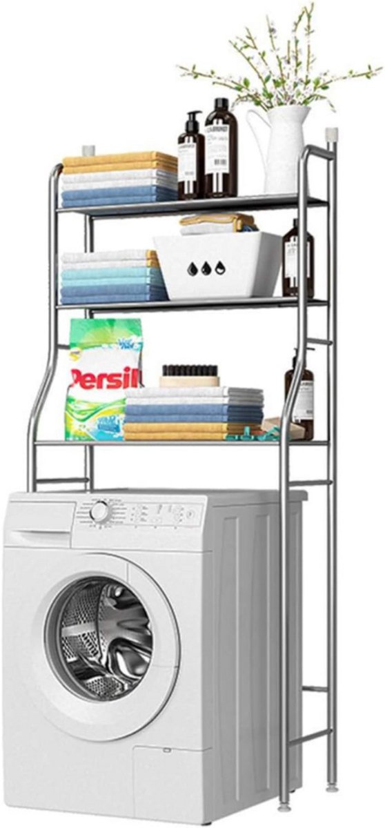 DailySupplies® Wasmachine Kast - Ombouw - Verhoger - Meubel - Zilver